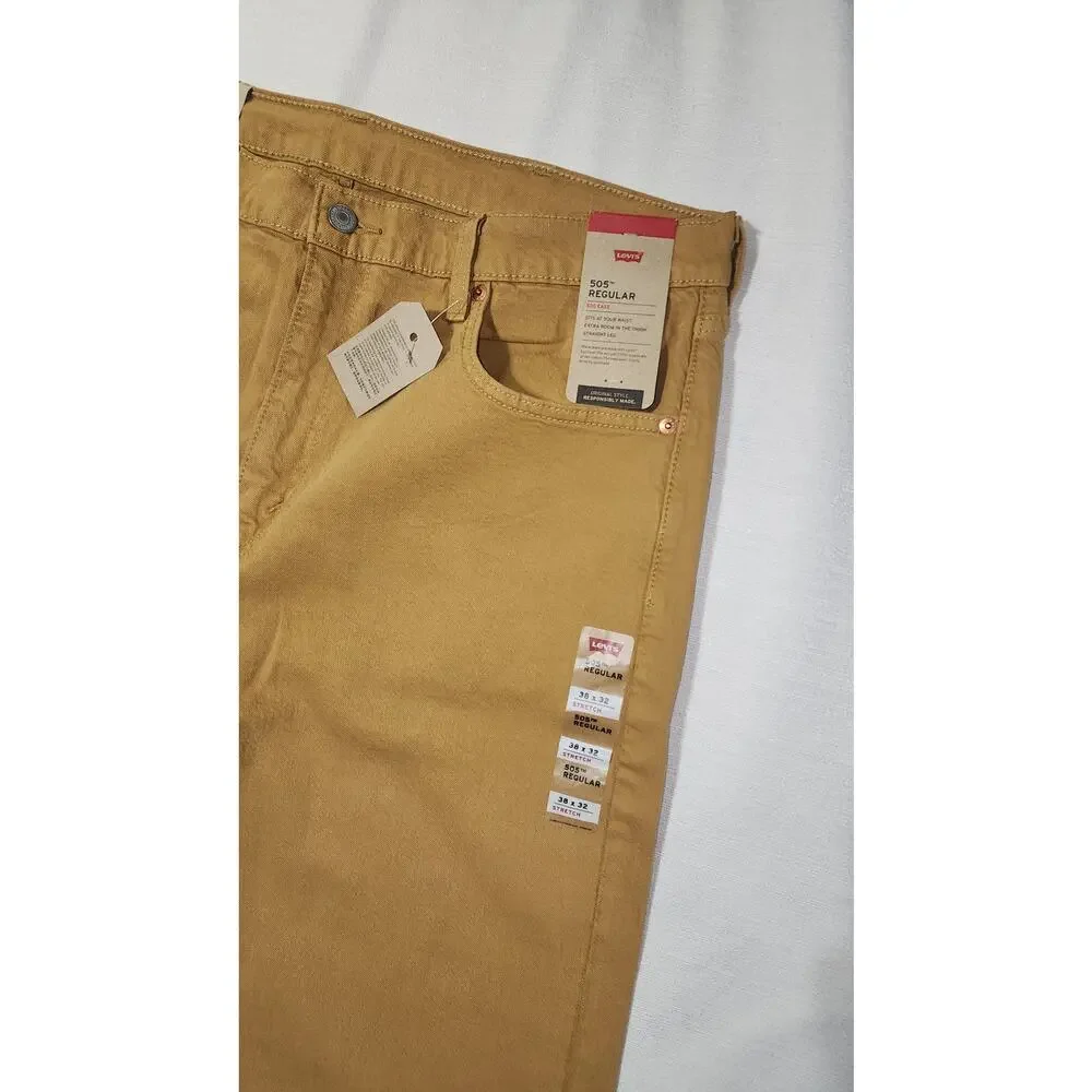Levi's 505 regular 38x32 sit at your waist